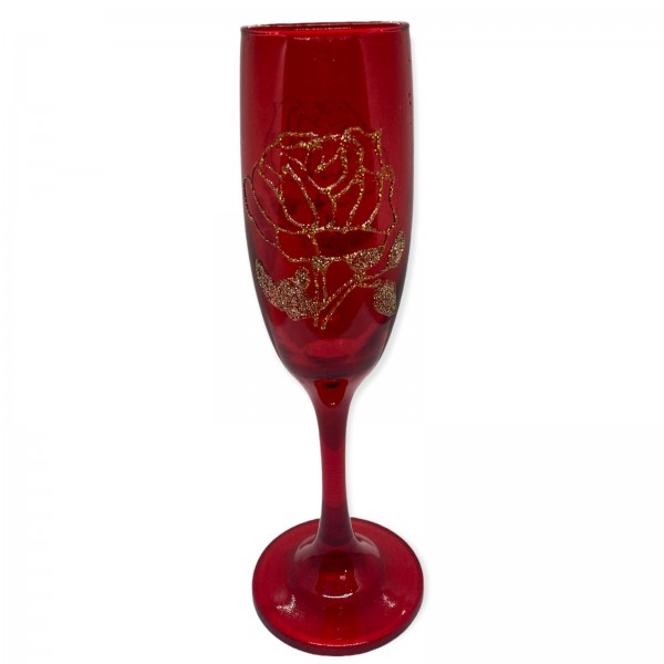 Taça Pomba Gira Rosa Vermelha Cristal Super Luxo  - Vidro