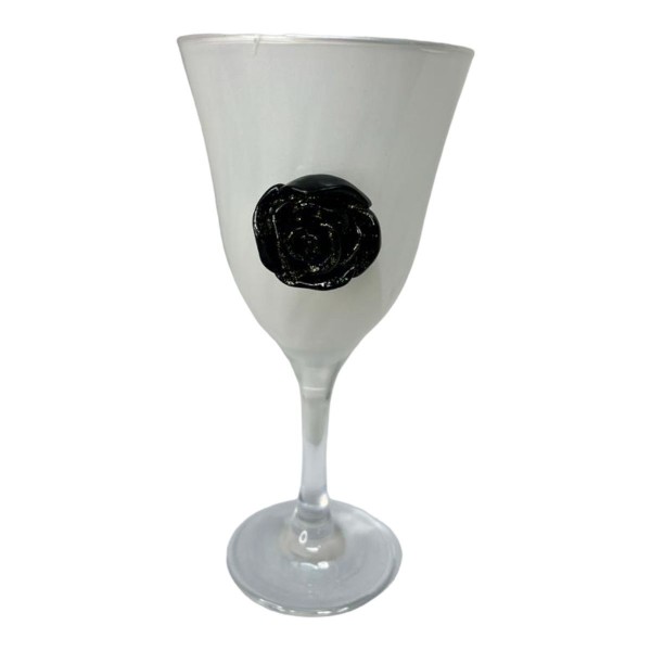 Taça Pérola Lirio Rosa Negra Super luxo 330 ml -Vidro