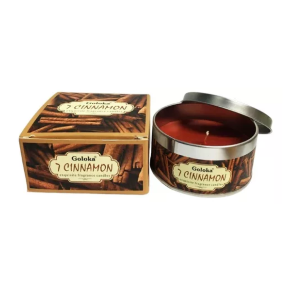 Vela Aromática em Lata Indiana Goloka Canela 70 gr Vegano