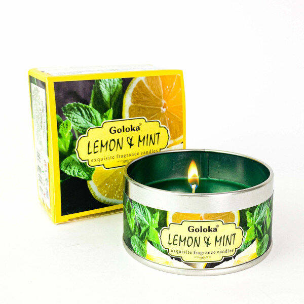 Vela Aromática em Lata Goloka Limão e Menta 70 gr Vegano