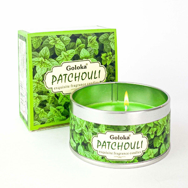 Vela Aromática em Lata Indiana Goloka Patchouli 70gr Vegano