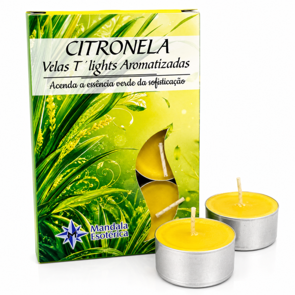 Vela 6 Lights Aromática Citronela Mandala Esotérica Vela 6 Lights Aromática Citronela Mandala Esotérica