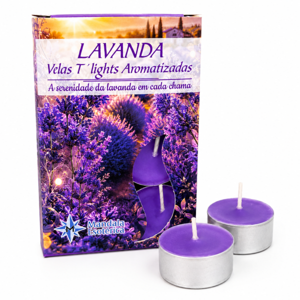 Vela 6 Lights Aromática Lavanda Mandala Esotérica Vela 6 Lights Aromática Lavanda Mandala Esotérica
