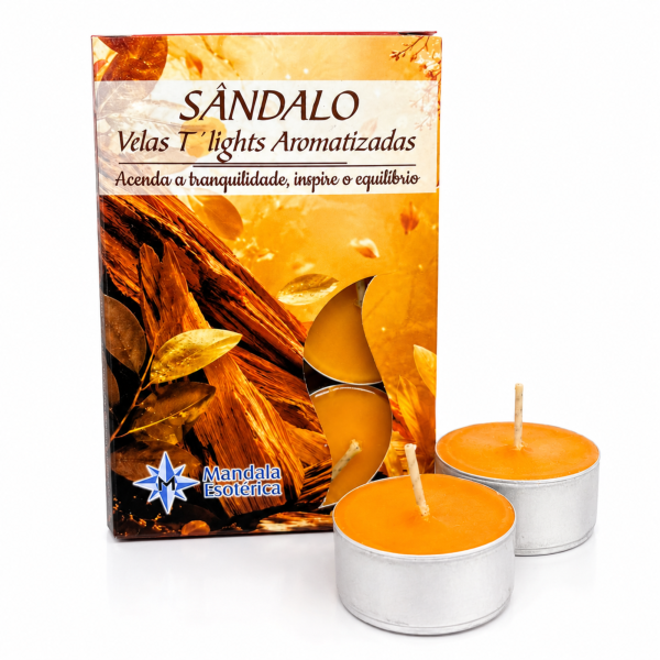 Vela 6 Lights Aromática Sândalo Mandala Esotérica Vela 6 Lights Aromática Sândalo Mandala Esotérica