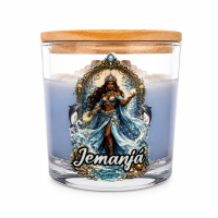 Vela Aromática Iemanjá Oceano Cera de Coco Lua Mística 200g 