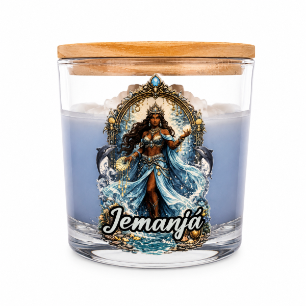 Vela Aromática Iemanjá Oceano Cera de Coco Lua Mística 200g Vela Aromática Iemanjá Oceano Cera de Coco Lua Mística 200g