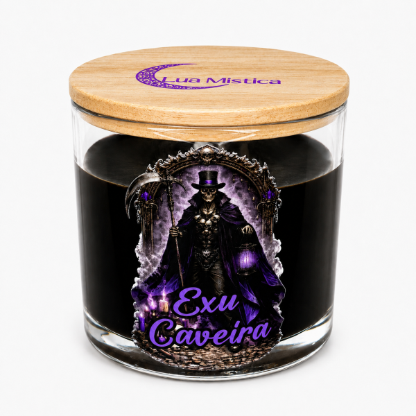 Vela Aromática Exu Caveira Sândalo Cera de Coco Lua Mística 200g Vela Aromática Exu Caveira Sândalo Cera de Coco Lua Mística 200g