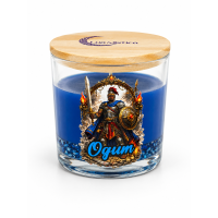 Vela Aromática Ogum Âmbar e Patchouli Cera de Coco Lua Mística 200g 