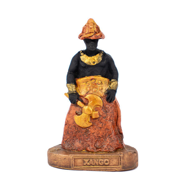 Escultura Orixá Xangô Marrom 9,50 cm em Resina Escultura Orixá Xangô Marrom 9,50 cm em Resina