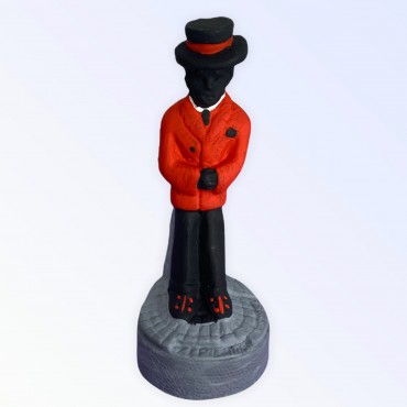 Escultura Zé Pelintra preto e vermelho 10 cm em resina