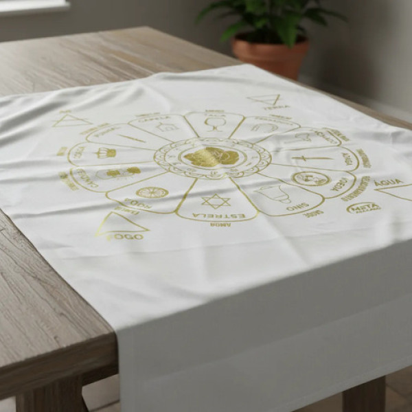 A Legítima Toalha Cigana Para Jogos de Cartas 70x70cm Branca