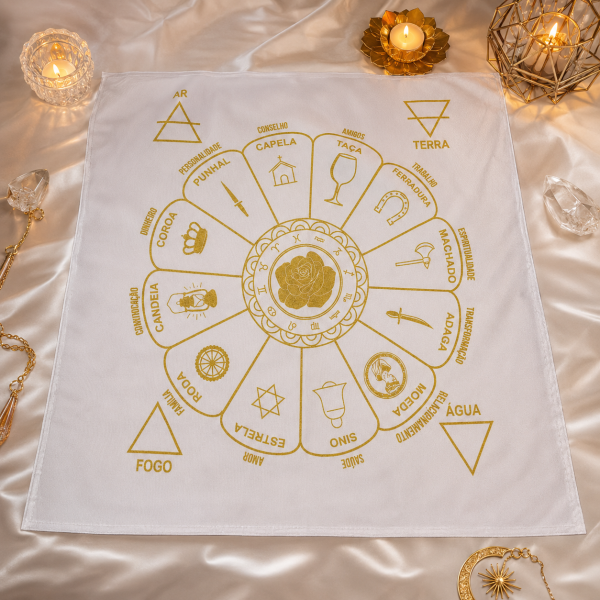 A Legítima Toalha Cigana Para Jogos de Cartas 70x70cm Branca