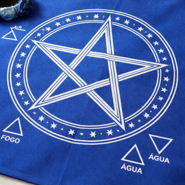 A Legítima Toalha Pentagrama Jogo de Cartas 70x70cm Azul