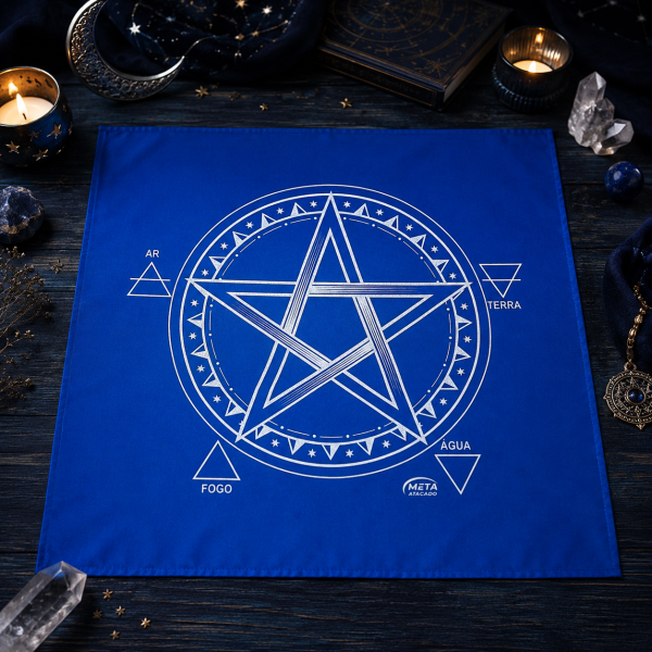 A Legítima Toalha Pentagrama Jogo de Cartas 70x70cm Azul