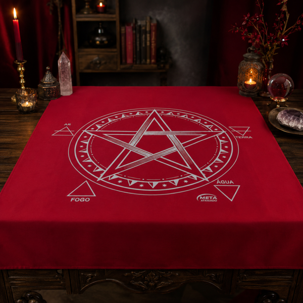 A Legítima Toalha Pentagrama Jogo de Cartas 70x70cm Vermelha