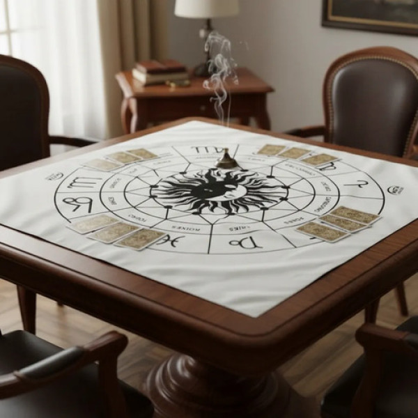 A Legítima Toalha Zodiaco Para Jogos Cartas 70x70cm Branca