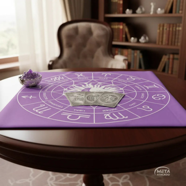 A Legítima Toalha Zodiaco Para Jogos De Cartas 70x70cm Lilás