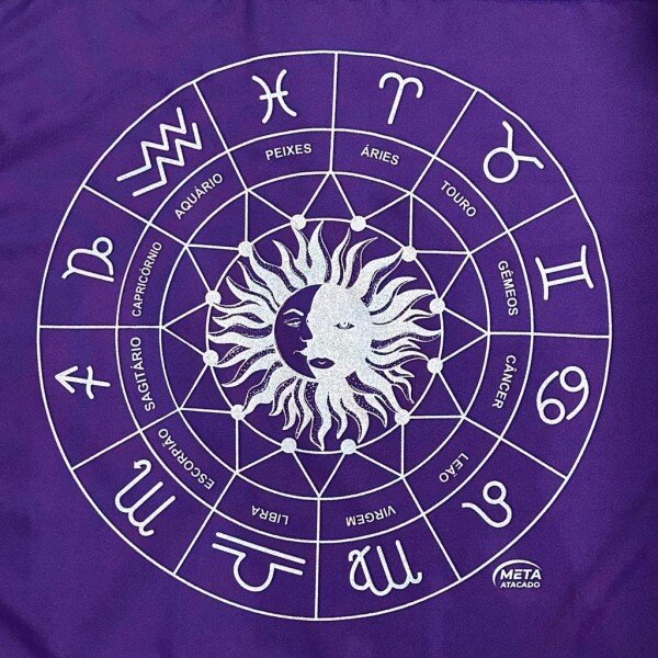 A Legítima Toalha Zodiaco P Jogos Cartas 70x70 cm Roxa