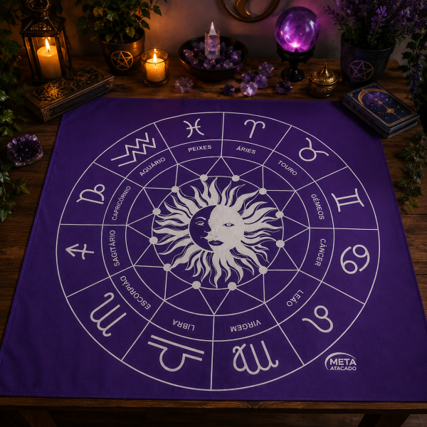 A Legítima Toalha Zodiaco P Jogos Cartas 70x70 cm Roxa A Legítima Toalha Zodiaco P Jogos Cartas 70x70 cm Roxa