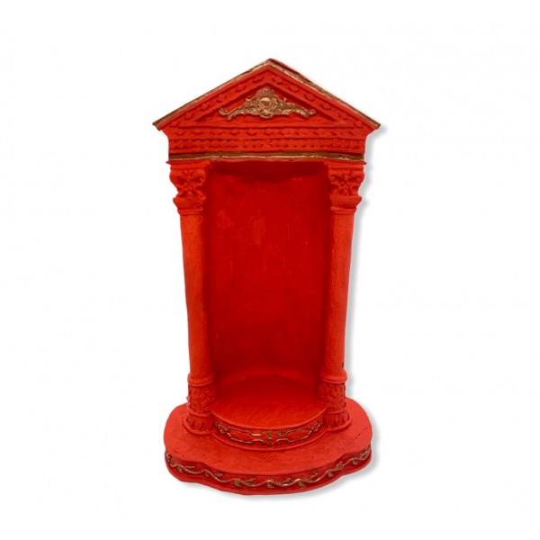 Oratório em resina 24 cm vermelho e cobre 