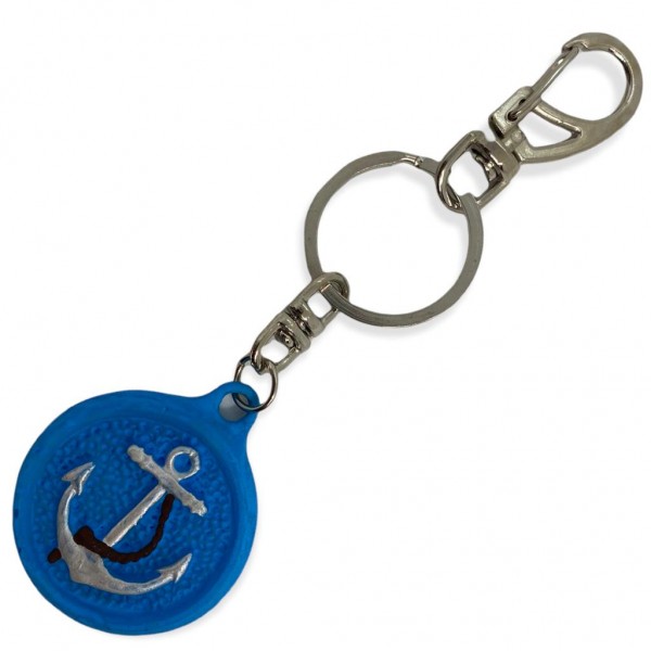 Chaveiro marinheiro âncora azul em resina 13 cm - Traz  proteção e aberturas de caminhos
