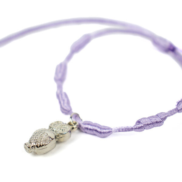 Pulseira Kabbalah 7 Nós Cetim Lilás Coruja