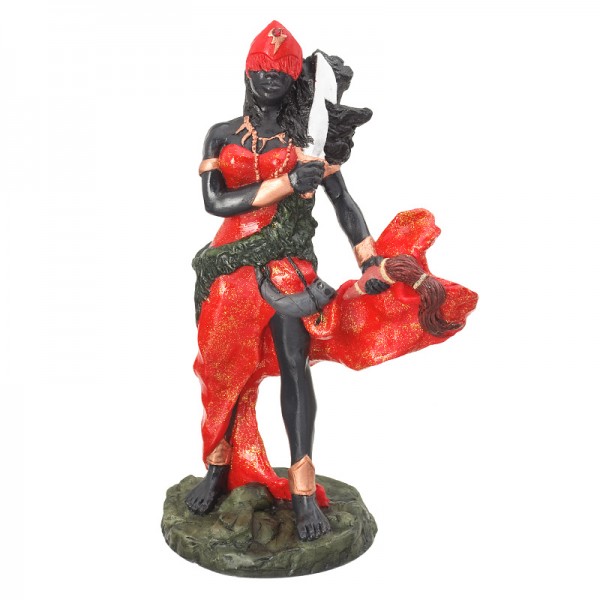 Escultura de orixá Iansã Vermelha 23 cm em resina